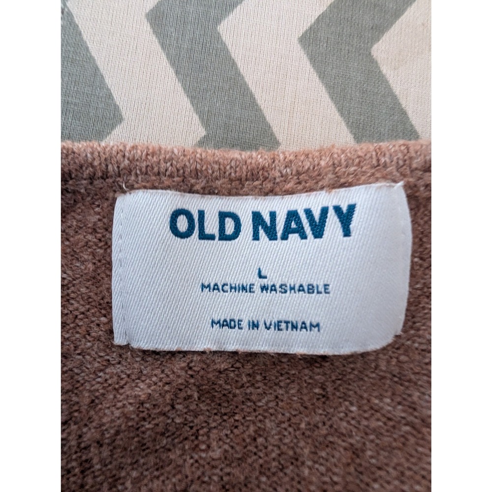 Old Navy Womens L Brown Knit Cropped Cami Tank Top Layering Neutral Scoop Neck - Picture 2 of 5